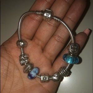 Pandora Snake Chain Bracelet with Beads